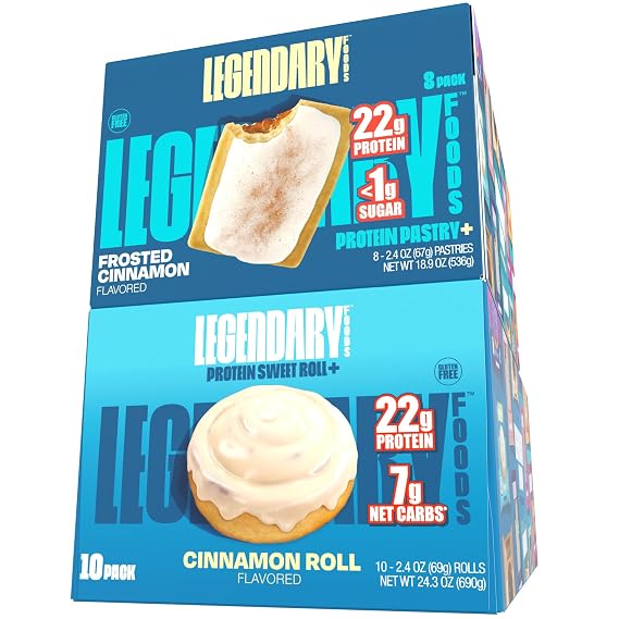 Legendary Foods 22 g Protein Pastry Bundle - Low Carb Meal Replacement Bar - Gluten Free Protien Snacks - Healthy Keto Snack Box - Low Sugar Energy Bars - Bariatric Diabetic Friendly 18 Pack