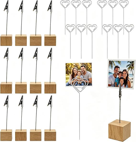 Photo Holders with Clips Card Holder Heart Shape Memo Clip Holder Pack of