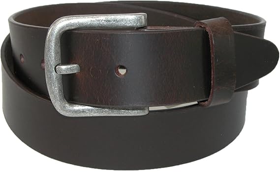 CTM Men's Leather Removable Buckle Bridle Belt