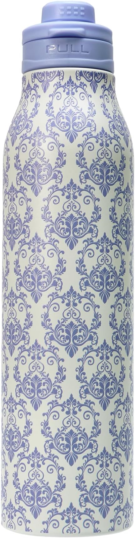 MAYIM Twist Bottle — 27oz Insulated Water Bottle | Flush-Fold Ring Handle | Raised 5D Texture Print | Twist-Lock Chug Lid | Leakproof | Stainless Steel | Cup Holder Friendly (Lavender Garden)