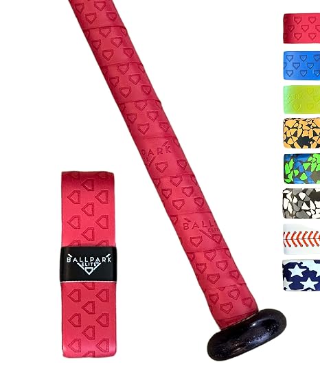 Bat Grip Tape for Baseball/Softball | 1.10 MM Precut Baseball Bat Grip Replacement | Red
