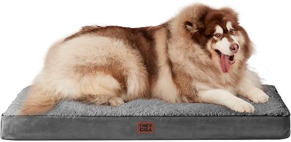 EHEYCIGA XXL Orthopedic Extra Large Washable Dog Bed, 120x74x9cm, Grey