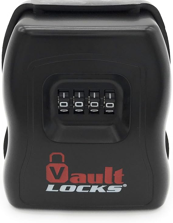 Wall Mount Lockbox for House Keys Outdoor - Keysafe Storage Lock Box with 4-Digit Numeric Combination