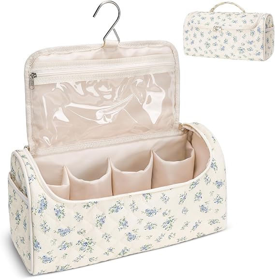 Quilted Hair Tools Travel Bag, Cute Portable Organizer Case with Hanging Hook, Compatible with Dyson Airwrap Styler,Hair Curler Accessories