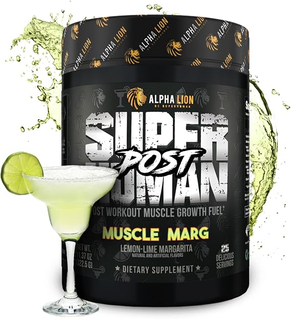 Alpha Lion Superhuman Post Workout Powder, Muscle Builder Drink, Creatine Monohydrate + More for Lean Muscle Growth, Strength & Volume, Supplement for Women & Men (25 Servings, Muscle Marg)