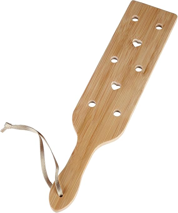 DOMG Bamboo Wood Paddle Lightweight Wooden Paddle with Airflow Holes, 13.3 Inch