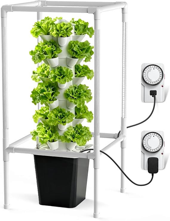 JESLED 6 Tiers Hydroponics Growing System Kits with 4 LED Grow Lights