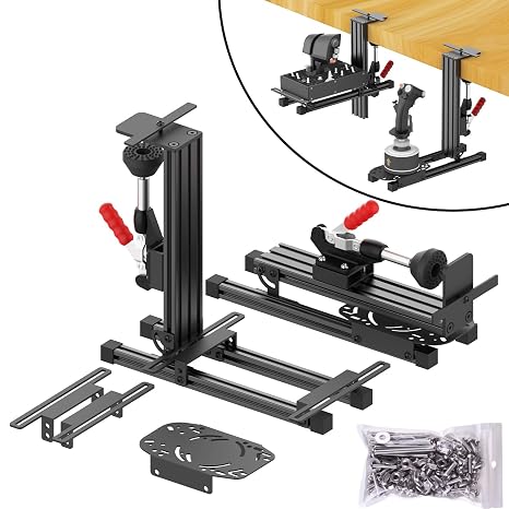 Universal Hotas Desk Mount for Thrustmaster Warthog 10C&Throttle/Winwing Orion 1&2/T.16000M FCS/TCA Officer Pack Airbus/VKB Gunfighter MK.lll/Logitech X52/X52 Pro/X55/X56 (two pack)