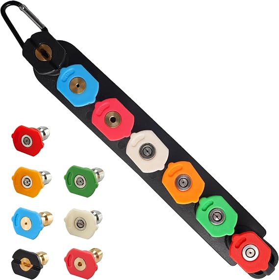Hourleey Pressure Washer Tips, Pressure Washer Nozzle Tip with Holder, 7 Nozzle Tips, 1/4 Inch Quick Connect, 4000 PSI