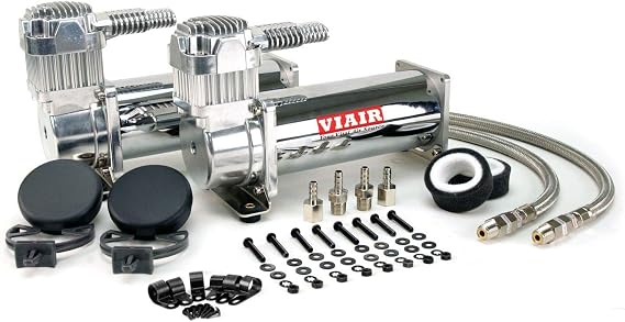 VIAIR 444C Dual 12V 200 PSI Chrome Air Compressor Kit Fast Fill