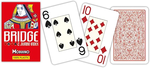 Modiano 2 Jumbo Index Bridge Cards Red