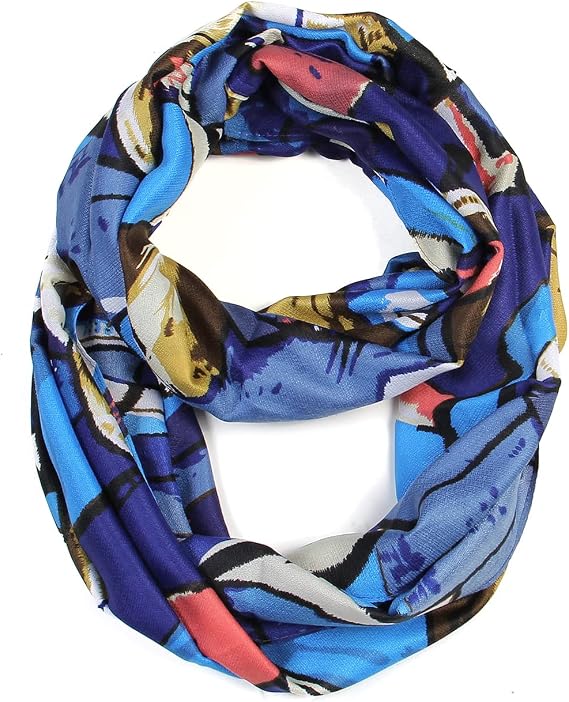 Scarfand's Mixed Colors Oil Paint Versatile Lightweight Fashion Infinity Scarves Head Wrap