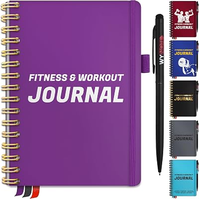 Fitness Journal Royal Purple on 150 Workouts  Yearly Calendar  55 Tracking Values - A5 Workout Journal with Fat tracking - Planner to 12 items to track  7 comparative periods  Goals
