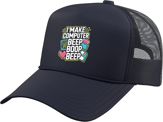 I Make Computer Beep Boop Beep Network Engineer Trucker Hat with Adjustable Mesh Back