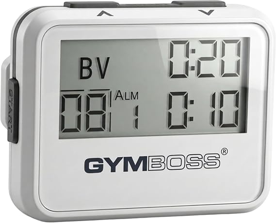 Gymboss Interval Timer and Stopwatch - White/Gray Gloss