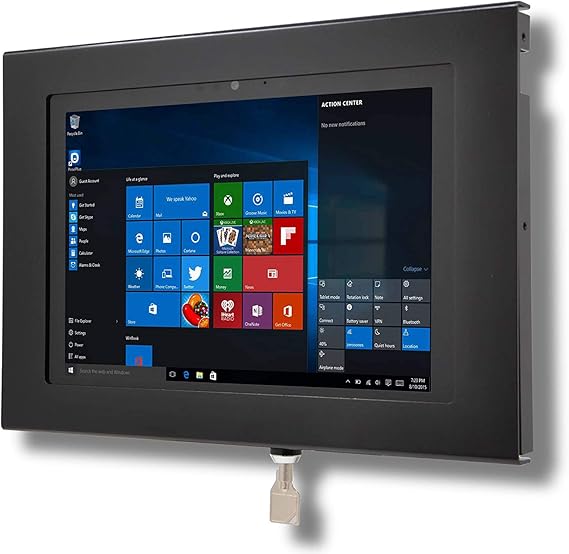 Locking Security Metal case for Dell Latitude 5285 5290 7200 7210 configured as Kiosk, POS, Store, Show Display (Black, Wall Mount)