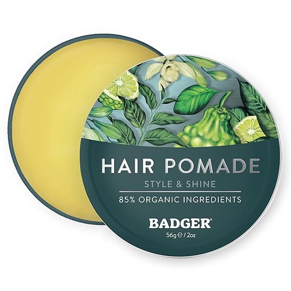Badger Organic Hair Pomade for Men, 2 oz Tin