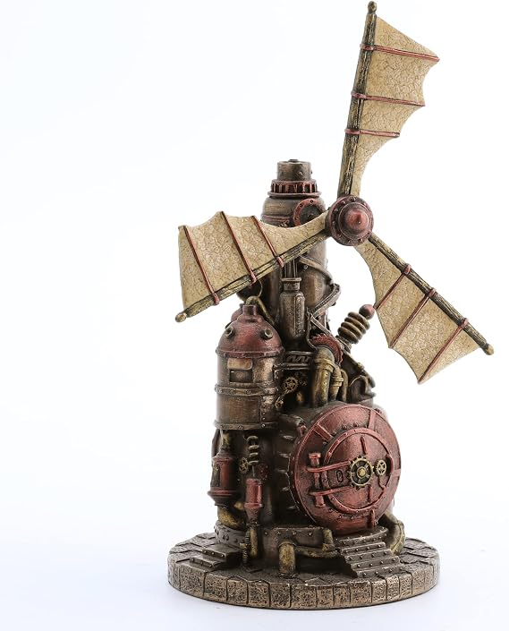 UNICORN STUDIO Steampunk Windmill Industrial Archtechture Resin Sculpture Bronze Finish Stash Box