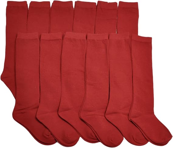Angelina Girls Classic Uniform Knee-High School Socks (12-Pack)