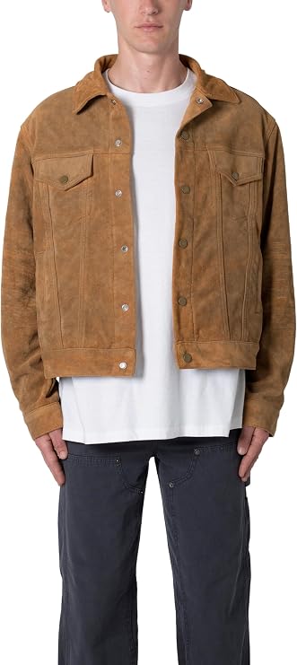 mnml Men's Mnml Men's Suede Trucker Jacket