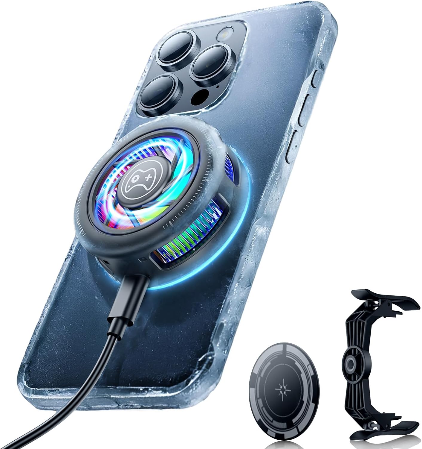 iF Design Award Winning Product, Smartphone Cooling Fan, Peltier Element, JIS Certified, Instant Cooling Fan, Prevents Heat Runaway, Hands, Freezable, Portable Cooler, Lightweight, Silent, Compact