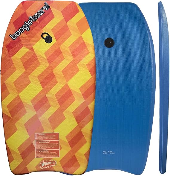 Wham-O 33"" Body Board for Beach(2 Pack), Lightweight Boogie Boards with EPS Core, Fiber Clad Bodyboard with Wrist Leash for Kids Teens Adults(2 Pack), Yellow, 34078