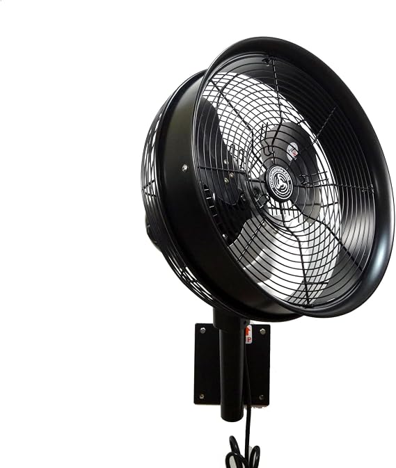 HydroMist Cabana Misting Fan Retrofit, Wall Mount, 14" Black