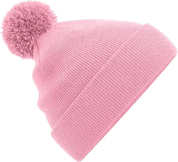 Beechfield Original Pom Pom Beanie (One Size) (Dusky Pink)
