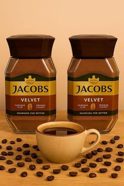Jacobs Velvet%100 Çözünebilir Kahve, 95 gr x 2 Adet