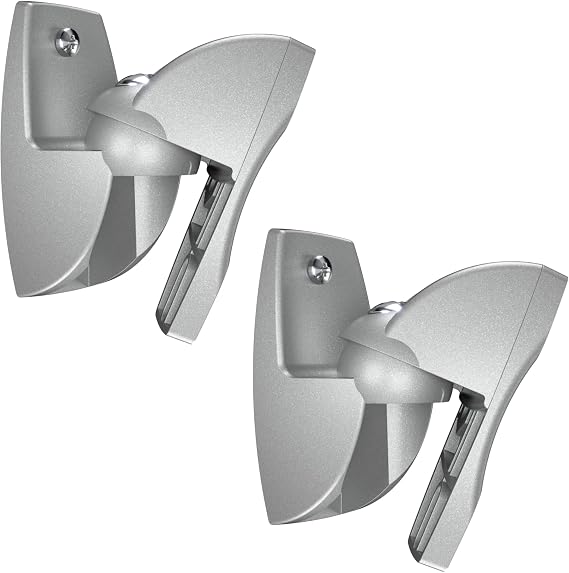 Vogel's 500 Universal Wall Mount for Speakers, Rotatable up to 180 Degrees, Tilt up to 20 Degrees, Pre-Assembled, Silver, Max 5 kg