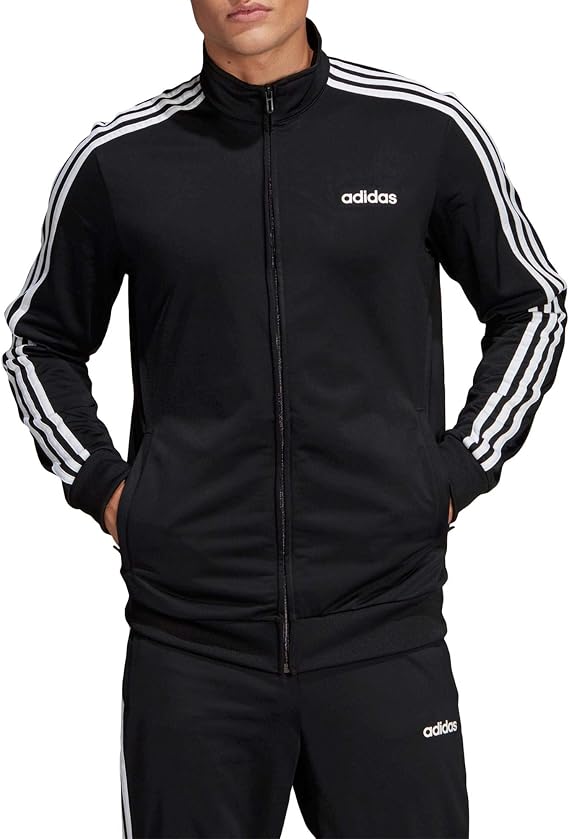 adidas Men's Three Stripe Tricot Full-zip Jacket Outerwear Jacket