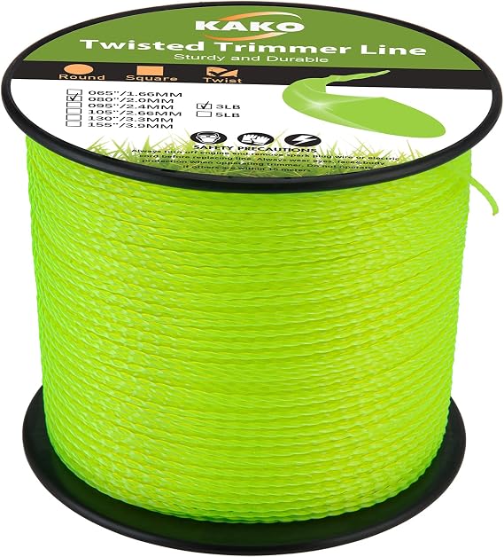080 Trimmer Line Heavy Duty, Twisted Weed Eater String .080, 080 String Trimmer Line 0.08In-1480Ft-3Lb Twisted Weed Wacker String .080 Compatible with Ryobi, Ego, Greenworks String Trimmers and more
