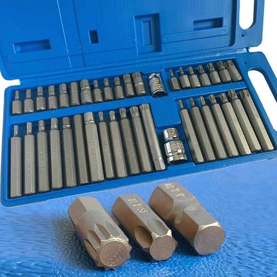 Toolzone 40pc Hex/ Torx/ Spline Bits In Case