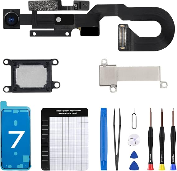 for iPhone 7 Ear Speaker Front Camera Earpiece Replacement OEM | 7MP 4.7" Proximity Sensor Ambient Light Sensor Flex Cable Replacement Module Part Repair Fix Tools Kit A1660 A1778 A1779
