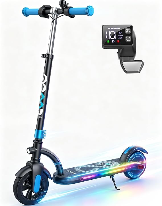 Gyroor H40 Kids Electric Scooter 180W 10MPH LED Lights Ages 6-12