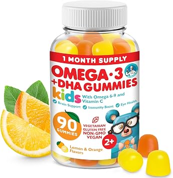 DR. MORITZ Vegan Omega 3 Gummies for Kids and Toddlers 90 Count, Omega 3 Kids Gummies for Brain and Heart Health, No Fish Oil and Gluten Free