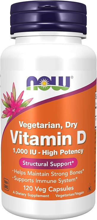 NOW Foods - Vitamin D Vegetarian Dry 1000 IU - 120 Vegetarian Capsules