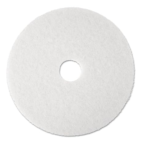 3M White Super Polish Pad 4100, 11 in, 5/Case