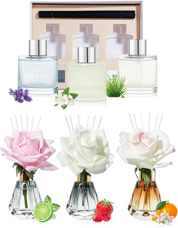 Reed Diffuser Set of 6, 60ml Azure Blue Crystal Love Mon Paris