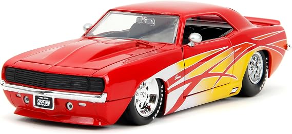 Jada Big Time Muscle 1:24 1969 Chevrolet Camaro Die-Cast Car, Toys for Kids and Adults(Red)