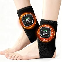 Foot and Ankle Massager for Pain Relief and Circulation, Foot Renew Triple Method Massager for Plantar Fasciitis, Portable Home Office Travel Use with 3 Method & 5-Temperature (2PCS)