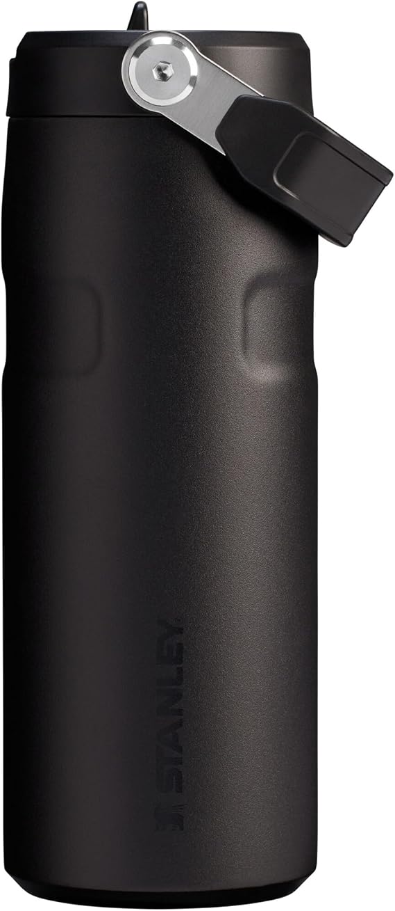 Stanley IceFlow™ Aerolight™ Flip Straw 2.0 Pipetli Su Şişesi, Siyah 2.0, 0.47 Litre