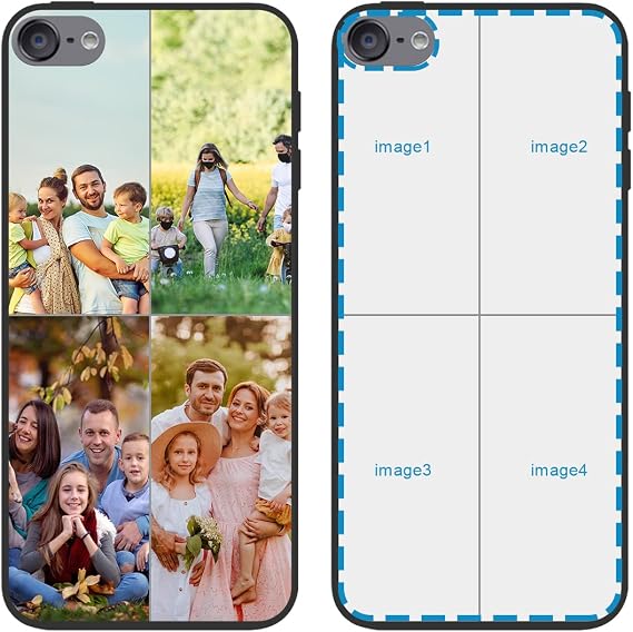 Custom Phone Case for iPod Touch 5/6/7,Customized Personalized Multi-Picture Collage Photos Cover Anti-Scratch Shock-Resistant Soft Protective TPU Phone Case