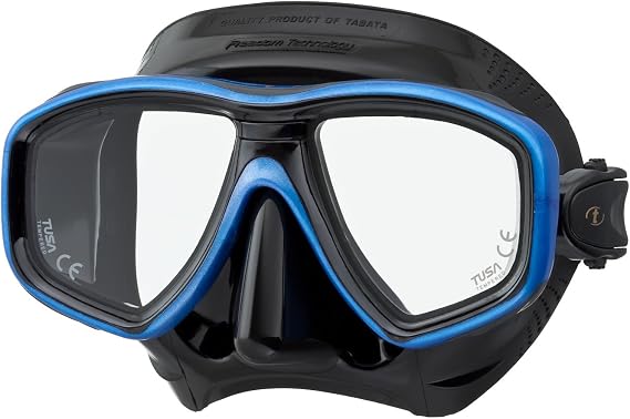 TUSA Scuba Diving CEOS Mask - Black/Fishtail Blue