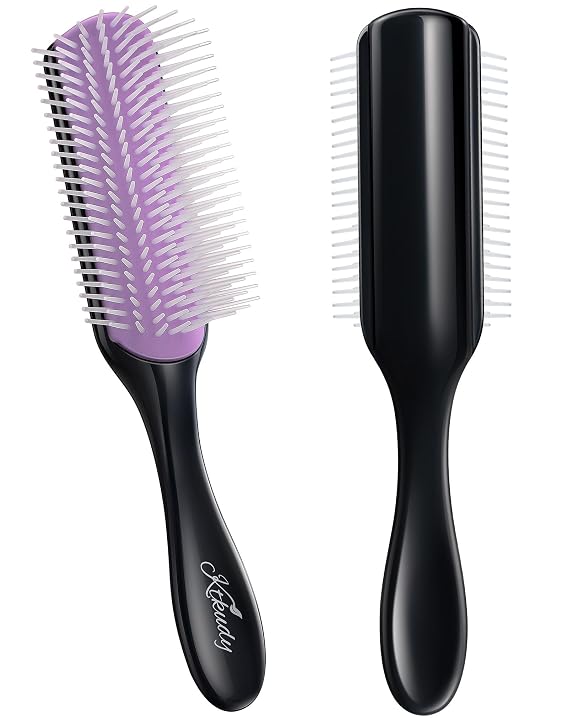 Curly Hair Brush for Detangling, Styling & Defining Curls & Waves, 9 Rows