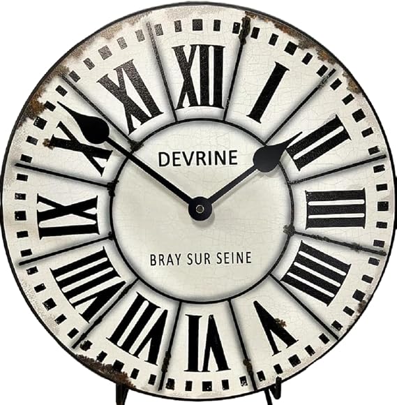 French Tower Wall Clock | Ultra Quiet Quartz Mechanism | Hand Made in USA Beautiful Crisp Lasting Color |  in 8 Sizes | 10-Inch