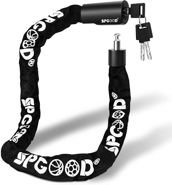 SPGOOD 90 cm Bicycle Lock with 3 Keys, 6 mm Chain (Black)