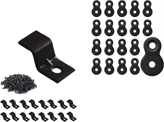 SeptCity Table Clip Fasteners, Black, Steel, Zinc Plated Frame
