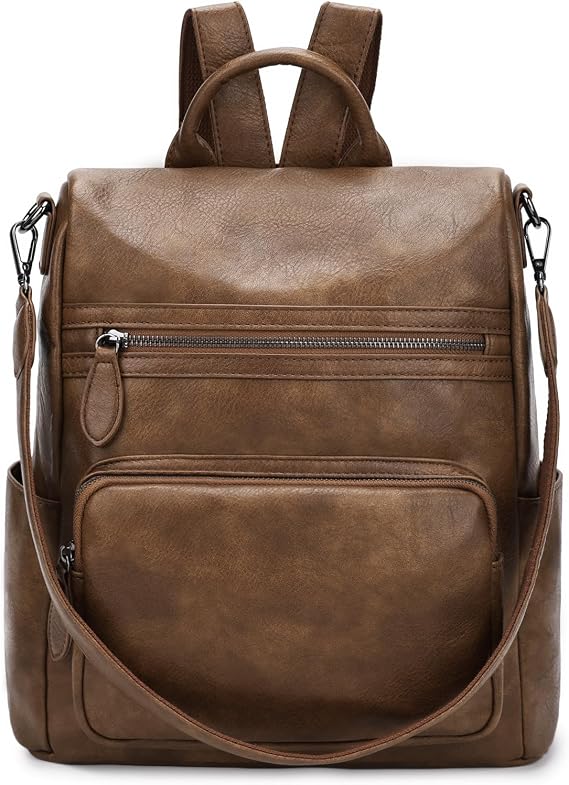 RAVUO Anti-theft Backpack,Faux Leather Backpack Women Ladies Rucksack Bag