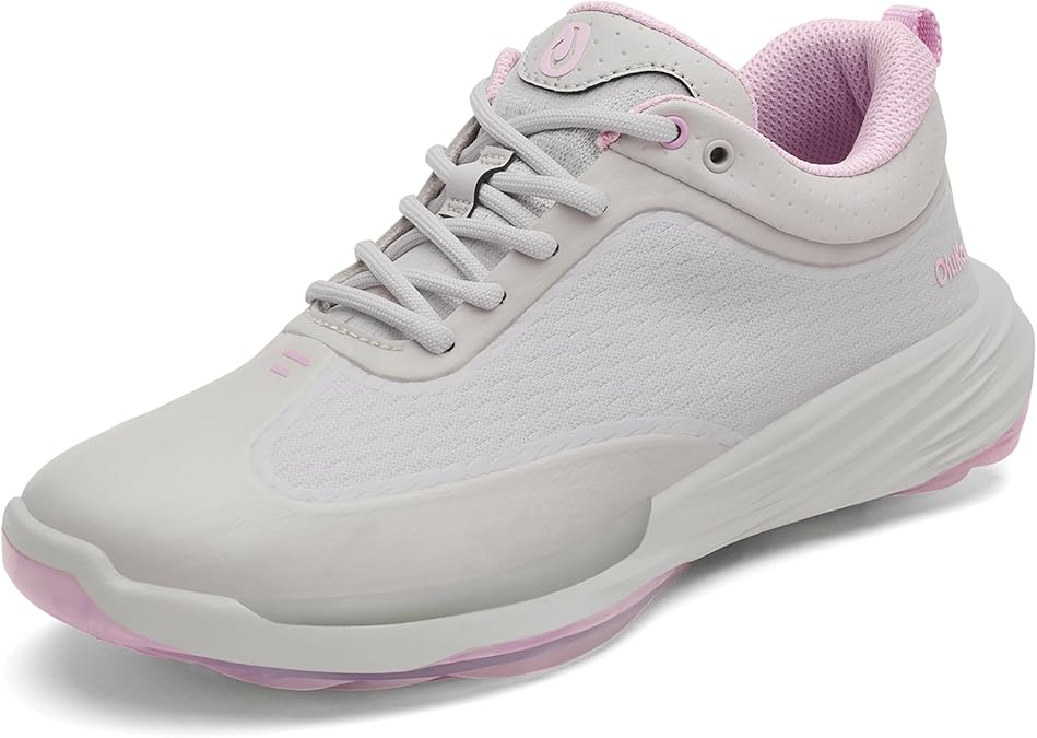 OluKai Makena WP Women's Golf Shoes, Superior Performance & Tour Professional Tested, High Cushioning & Support, All-Day Comfort, Sterling/Sterling, 8.5